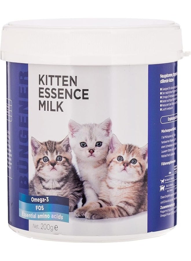 Bungener Kitten Essence Milk Powder, Complete Milk Replacer for Kittens & Adult Cats 200g From Varmacy - Image 1